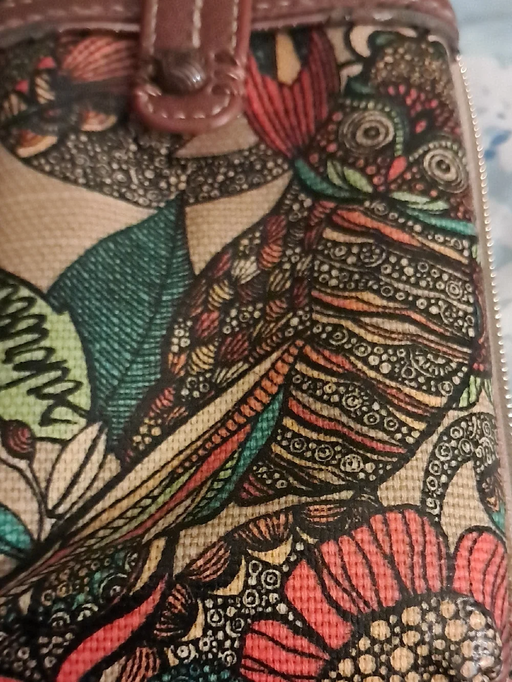 Sakroots Floral owl wristlet